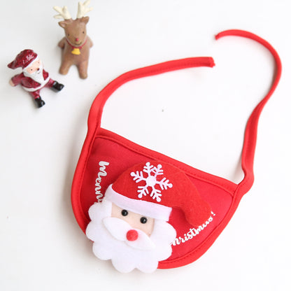 Festive Holiday Pet Hat, Saliva Towel, and Bib Set for Dogs and Cats
