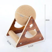 Sisal Rope Ball Cat Scratcher with Wood Stand