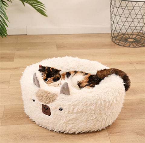 Alpaca Pet Bed - Warm Plush Cat and Dog Bed