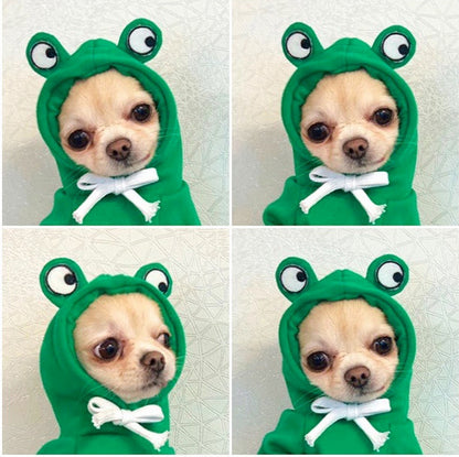 Fruit Dog Clothes Two-legged Hooded Outfits Green Fleece Clothing Autumn Winter Hoodies