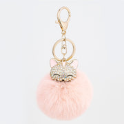 Diamond Alloy Cat Keychain Pendant: Elegant Bag Accessory