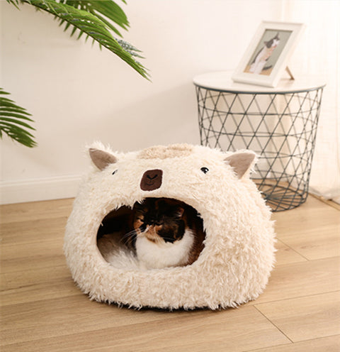 Alpaca Pet Bed - Warm Plush Cat and Dog Bed