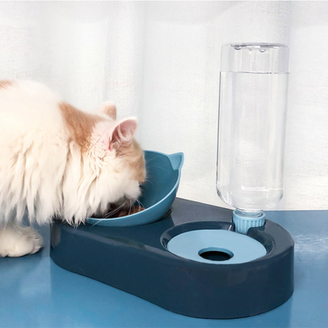 Two-in-One Pet Bowl Water Dispenser Automatic Water Storage Pet Dog Cat Food Bowl