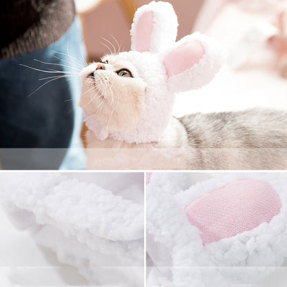 Funny Pet Dog Cat Cap New Year Party Cosplay Costume Warm Rabbit Hat