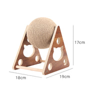 Sisal Rope Ball Cat Scratcher with Wood Stand