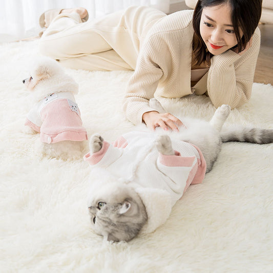 Adorable Cartoon-Printed Pet Cotton Blanket