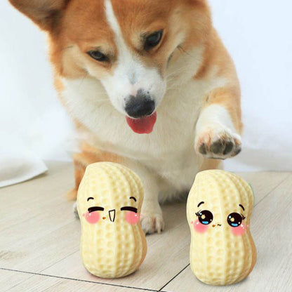 Funny Pet Dog Squeaky Toys For Small Middle Dogs Bite Resistant Puppy Cat Dogs Toys Pets Rubber Peanut Clean Tooth Chew Toy