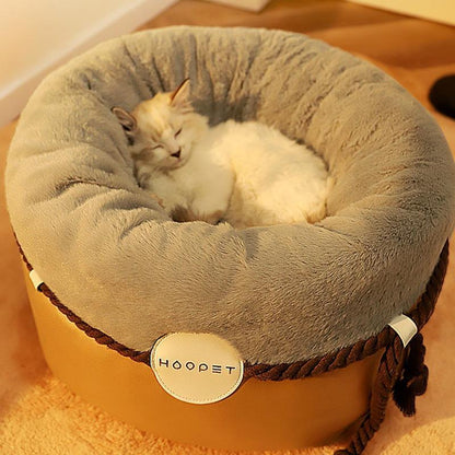 Cozy Solid Color Pet Warm Cat Nest: Snuggle Time