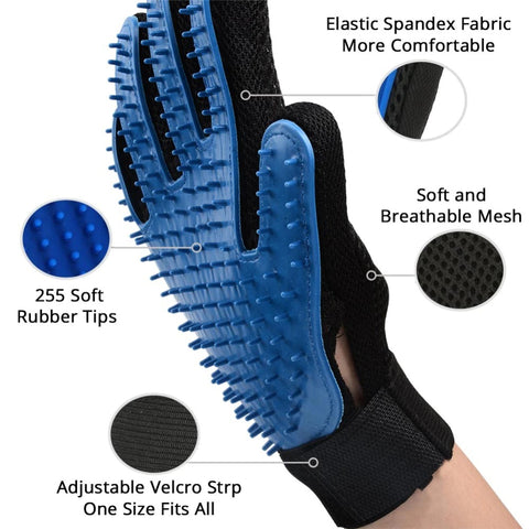 Pet Grooming Glove: Deshedding & Massage for Cats and Dogs
