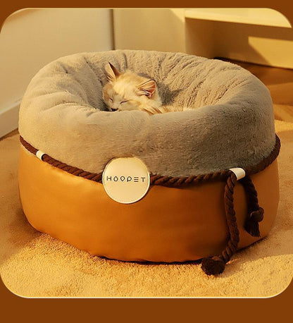 Cozy Solid Color Pet Warm Cat Nest: Snuggle Time