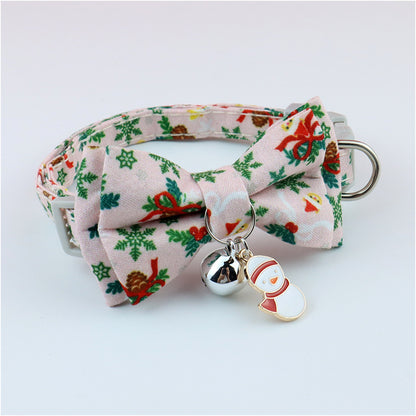 Polyester Christmas Series Pet Bow Collar