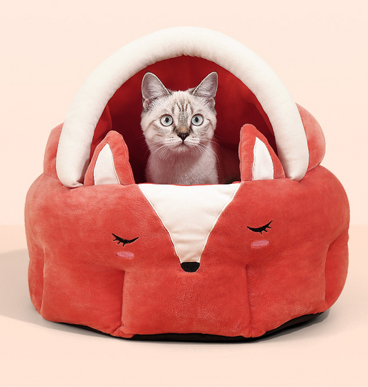 Funny Fox Shape Pet Cat Bed House Cozy Dog Cat Mat Bed Warm Durable Portable Pet Basket Kennel Dog Cushion Cat Supplies