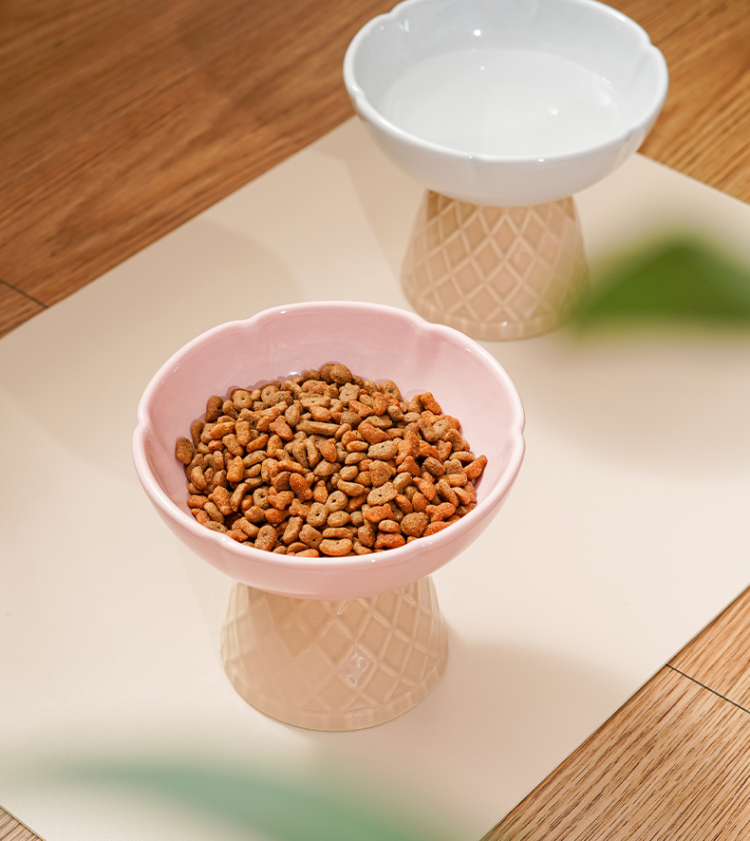 Neck Protecting Health Glaze Ceramic Pet Bowl