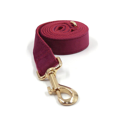 Soft Burgundy Velvet Pet Collar Dog Collar